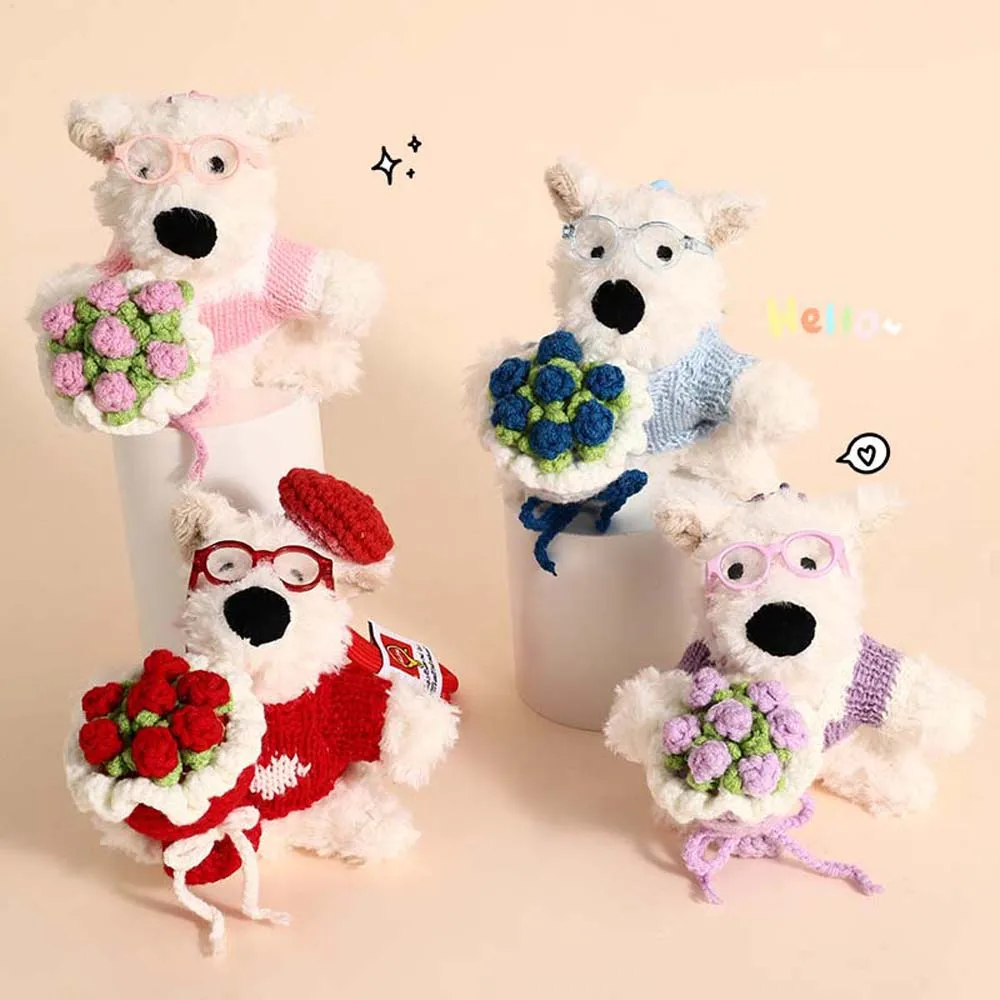 Bouquet of Flowers West Highland Bag Pendant Soft Stuffed Cartoon Animal Plush Puppy Doll Keychain Cute Anti-lost
Bouquet of Flowers West Highland Bag Pendant Soft Stuffed Cartoon Animal Plush Puppy Doll Keychain Cute Anti-lost