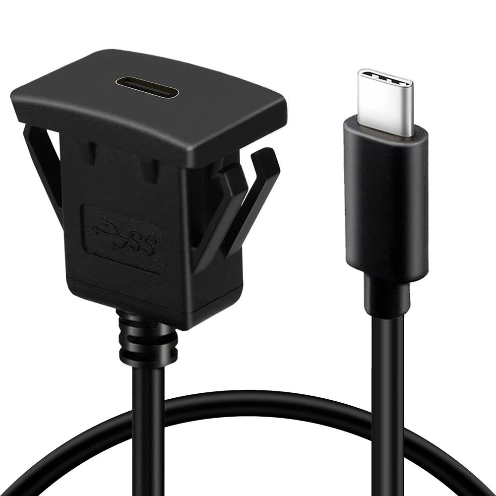 1M Square Type C Panel Cable USB 2.0/3.0/3.1 C Male to Female Flush Mount Extension Cord for Car Truck Boat Motorcycle Dashboard
1M Square Type C Panel Cable USB 2.0/3.0/3.1 C Male to Female Flush Mount Extension Cord for Car Truck Boat Motorcycle Dashboard