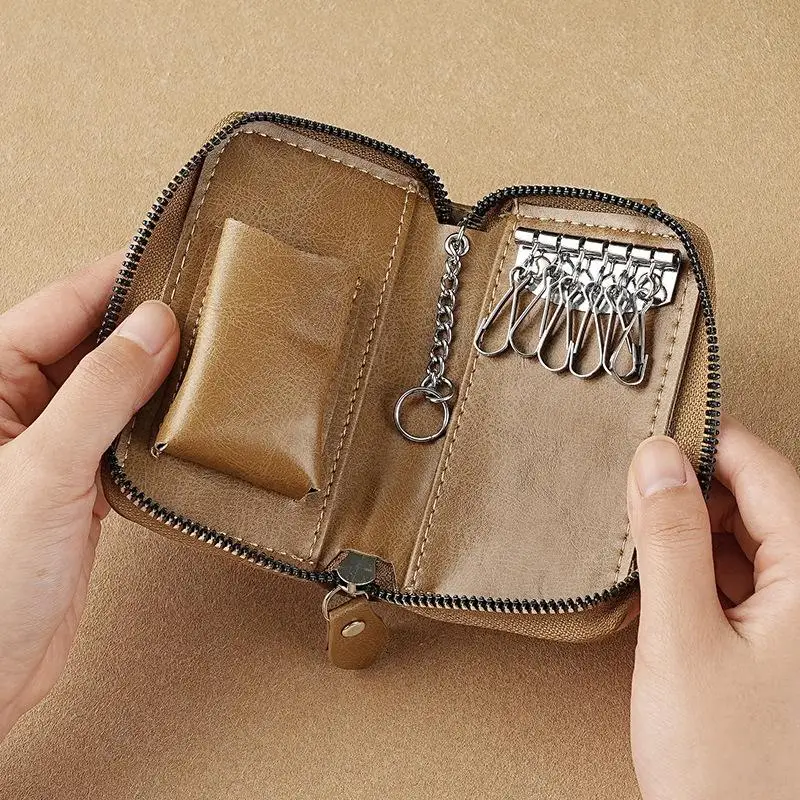 Retro-style PU Leather Zipper Key Bag Available In 4 Colors Multi-functional Card Bag For Commuting And Portable Keys Storage
Retro-style PU Leather Zipper Key Bag Available In 4 Colors Multi-functional Card Bag For Commuting And Portable Keys Storage