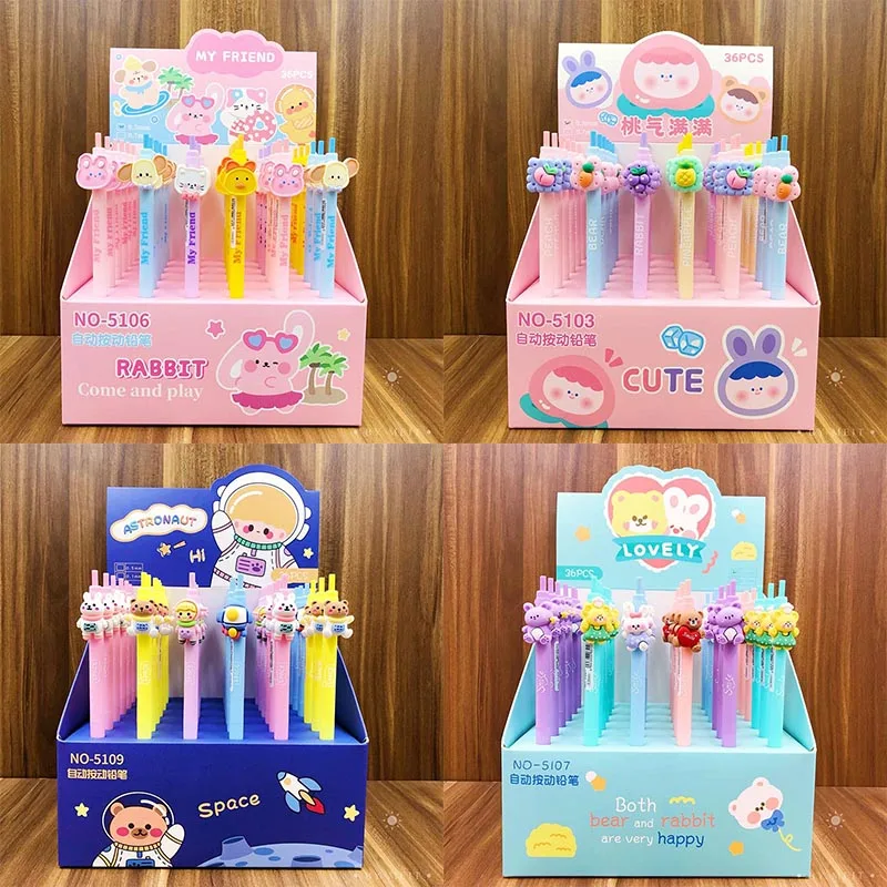 36pcs/lot Cartoon Fruit Animal Mechanical Pencil Cute 0.5mm Student Automatic Pens School Office Supply Promotional gifts
36pcs/lot Cartoon Fruit Animal Mechanical Pencil Cute 0.5mm Student Automatic Pens School Office Supply Promotional gifts