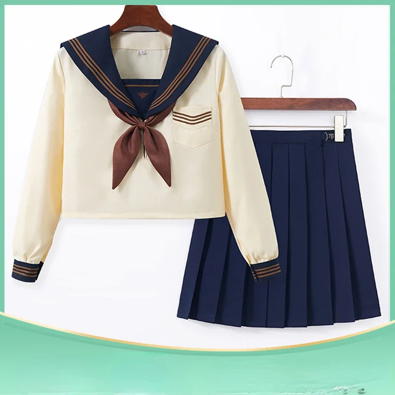 Japanese Embroidery New Blue Three-book JK Uniform Sailor Uniform College Style Long-sleeved College Style Pleated Skirt Suit-A
Japanese Embroidery New Blue Three-book JK Uniform Sailor Uniform College Style Long-sleeved College Style Pleated Skirt Suit-A