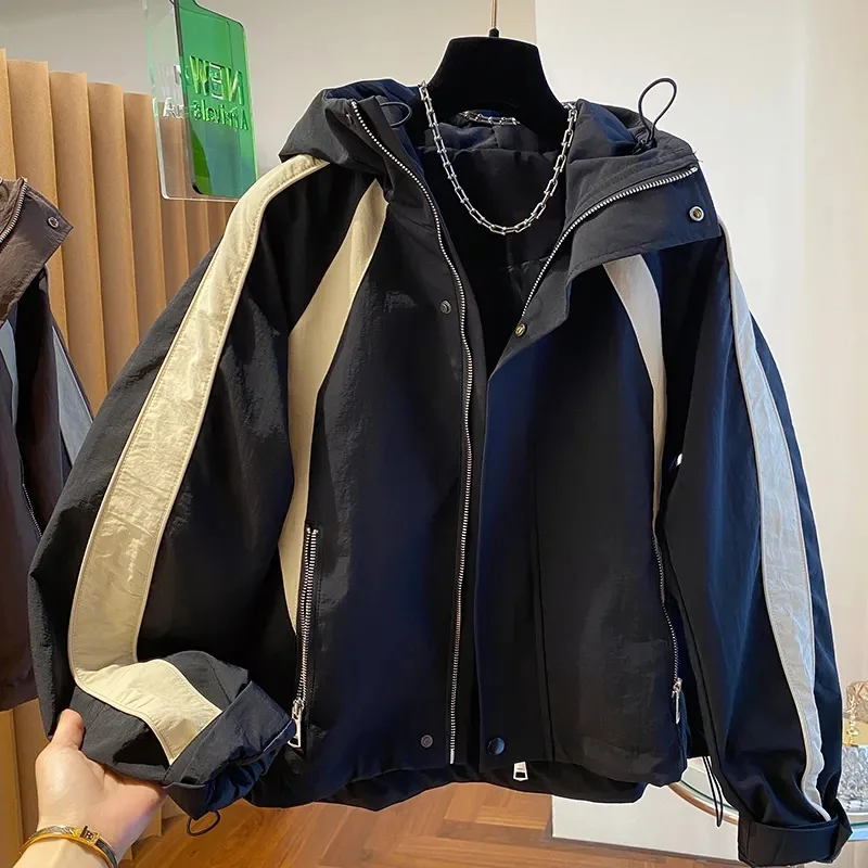 2025 New Cropped Jacket Women Solid Color Long Sleeve Hooded Zip-Up Coat Woman Autumn Casual Short Windbreaker Female
2025 New Cropped Jacket Women Solid Color Long Sleeve Hooded Zip-Up Coat Woman Autumn Casual Short Windbreaker Female