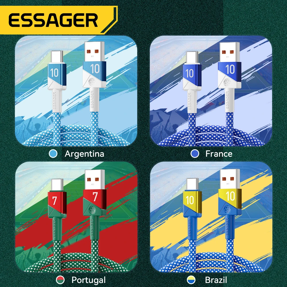 Essager 100 Вт USB-кабель типа C 7A Провод для быстрой зарядки для iPhone 17 16 Samsung Football Team Цветной шнур для Huawei Xiaomi Oneplus
Essager 100 Вт USB-кабель типа C 7A Провод для быстрой зарядки для iPhone 17 16 Samsung Football Team Цветной шнур для Huawei Xiaomi Oneplus