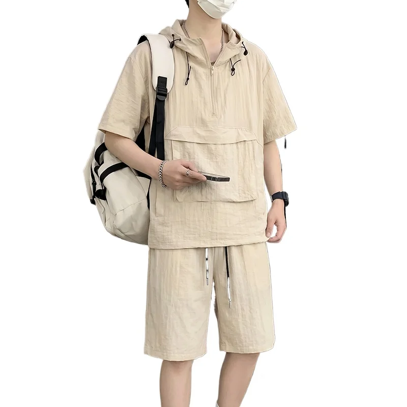 【Top + Shorts】Men's Hoodie Set Summer Fashion Unique Large Pocket Hooded T-Shirt + 5-Point Shorts Sports Casual Two-Piece Suit
【Top + Shorts】Men's Hoodie Set Summer Fashion Unique Large Pocket Hooded T-Shirt + 5-Point Shorts Sports Casual Two-Piece Suit