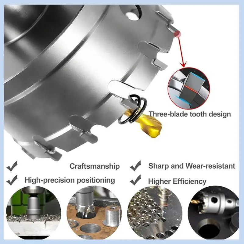 AS63-Hole Saw Set For Hard Metal,2-3/8 Inch Tungsten Carbide Tipped Hole Saw Cutter With Titanium Plated Pilot Drill Bit Easy To
AS63-Hole Saw Set For Hard Metal,2-3/8 Inch Tungsten Carbide Tipped Hole Saw Cutter With Titanium Plated Pilot Drill Bit Easy To