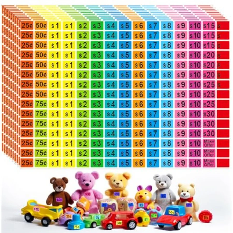 2250 Pcs Garage Sale Stickers, Yard Sale Price Stickers, Price Tag Labels Stickers for Yard Sale Supplies, Garage Sale Supplies
2250 Pcs Garage Sale Stickers, Yard Sale Price Stickers, Price Tag Labels Stickers for Yard Sale Supplies, Garage Sale Supplies