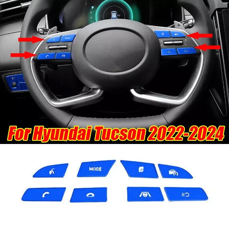 Blue Aluminum Alloy Car Steering Wheel Button Trim For Hyundai Tucson 2022-2024
Blue Aluminum Alloy Car Steering Wheel Button Trim For Hyundai Tucson 2022-2024