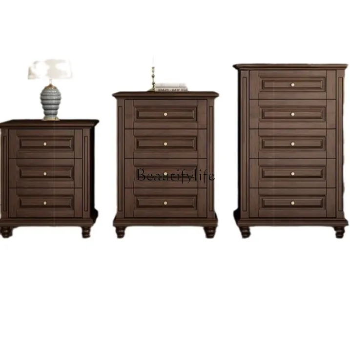 Solid wood American bedside drawer storage cabinet Modern living room storage locker
Solid wood American bedside drawer storage cabinet Modern living room storage locker