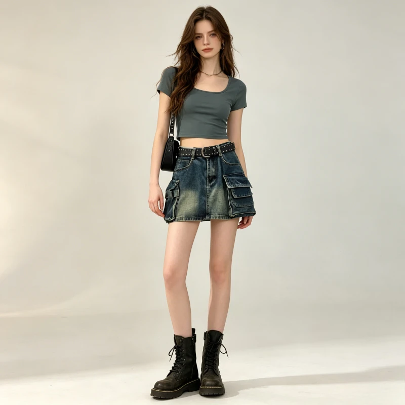 Cargo Skirts Women Denim Short Skirt A Line Slim Fit Hip Wrap Pockets Elegant Splice Y2k Casual Beach High Street 2026 Summer
Cargo Skirts Women Denim Short Skirt A Line Slim Fit Hip Wrap Pockets Elegant Splice Y2k Casual Beach High Street 2026 Summer