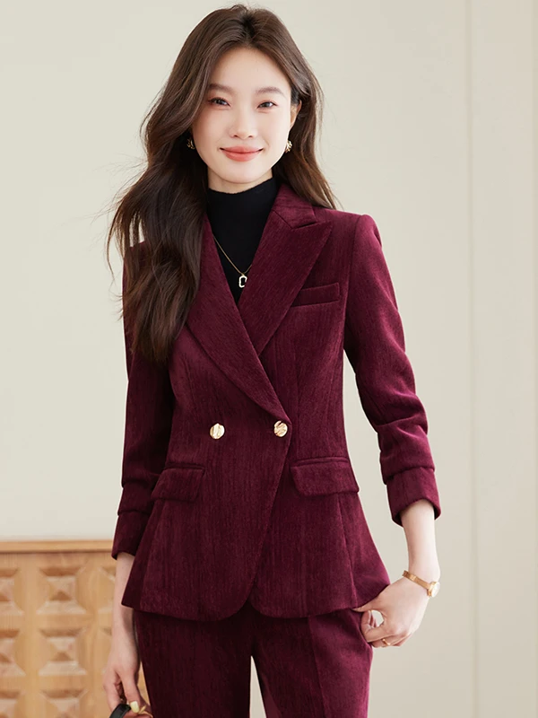 Elegant Velvet Suit Set for Women Professional Commute Workwear Simple Stylish Autumn Winter Fashion Female Suit Outfit
Elegant Velvet Suit Set for Women Professional Commute Workwear Simple Stylish Autumn Winter Fashion Female Suit Outfit