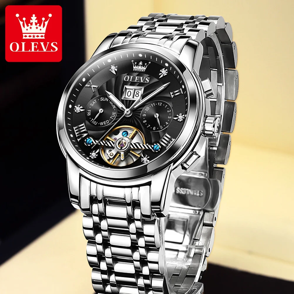 Men's Watches Business Skeleton Automatic Mechanical Wristwatch Waterproof Stainless Steel Calendar Date Watch for Man Boys Gift
Men's Watches Business Skeleton Automatic Mechanical Wristwatch Waterproof Stainless Steel Calendar Date Watch for Man Boys Gift
