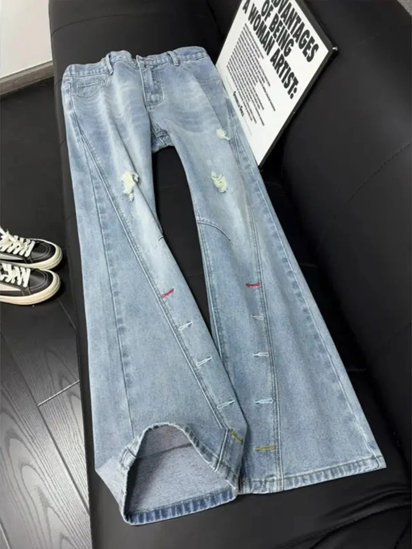 Cleanfit American Style Knife Jeans Men's Button Embroidery Design Straight Leg Micro Flare Pants Youth Fashion
Cleanfit American Style Knife Jeans Men's Button Embroidery Design Straight Leg Micro Flare Pants Youth Fashion