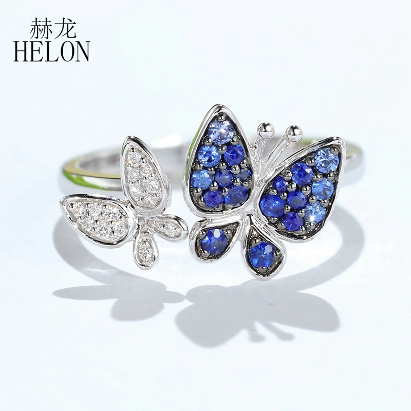 HELON Genuine Sapphire Ring Solid 18k White Gold Butterfly Shape Diamonds Ring Beautiful Exquisite Women Jewelry Gift
HELON Genuine Sapphire Ring Solid 18k White Gold Butterfly Shape Diamonds Ring Beautiful Exquisite Women Jewelry Gift