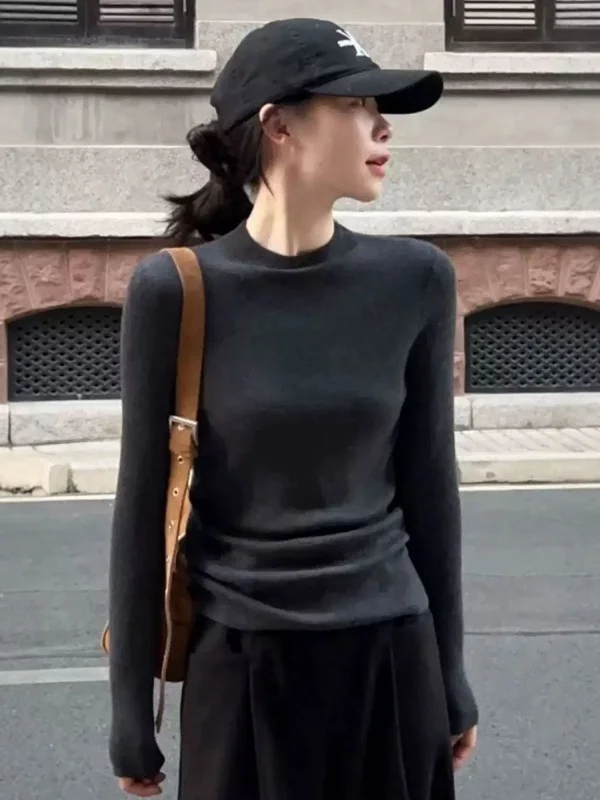 Женский облегающий вязаный свитер с высоким воротом, модный люксовый топ-футболка для осени и зимы, для повседневной носки и поездок на работу
Женский облегающий вязаный свитер с высоким воротом, модный люксовый топ-футболка для осени и зимы, для повседневной носки и поездок на работу