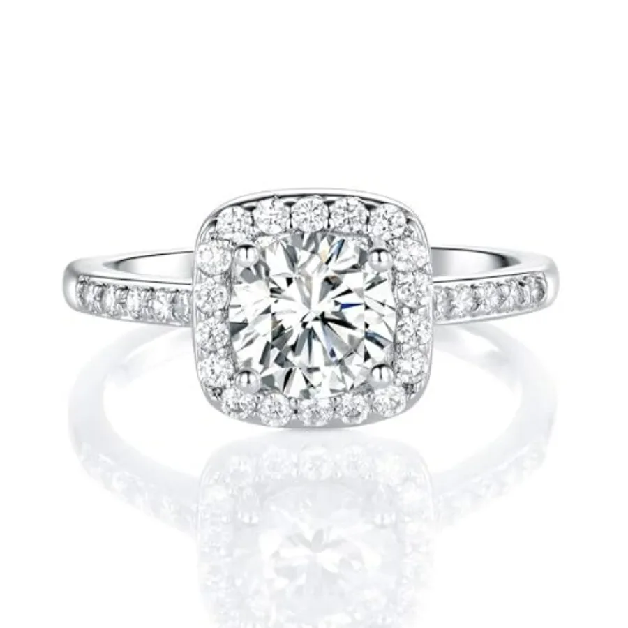 MDFUN 1K White Gold Plated Cubic Zirconia Promise Halo Engagement Promise Eternity Ring for Women
MDFUN 1K White Gold Plated Cubic Zirconia Promise Halo Engagement Promise Eternity Ring for Women