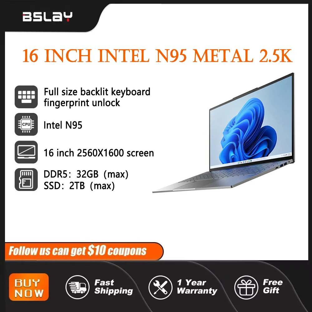16 inch N95 gaming laptop 32GB RAM 2TB SSD Win 11 M16 metal backlit keyboard HDMI high-definition camera fingerprint unlock
16 inch N95 gaming laptop 32GB RAM 2TB SSD Win 11 M16 metal backlit keyboard HDMI high-definition camera fingerprint unlock