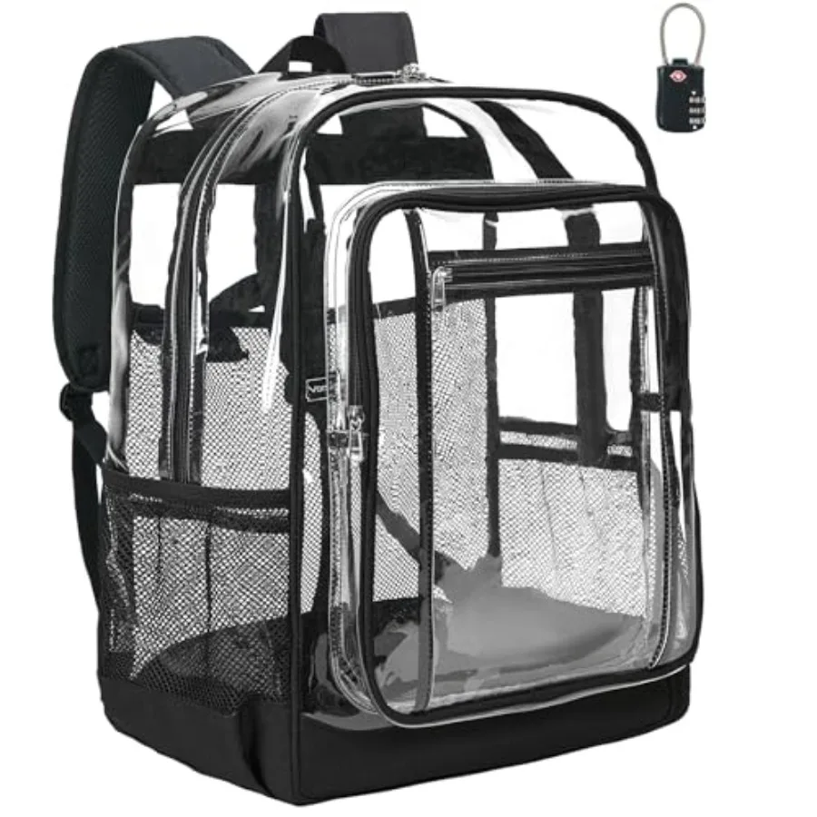 Clear Backpack Heavy Duty - Extra Clear Backpacks with TSA Lock Transparent See Through Bookbag for College, Work, Travel
Clear Backpack Heavy Duty - Extra Clear Backpacks with TSA Lock Transparent See Through Bookbag for College, Work, Travel