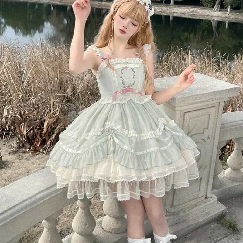 Retro Victorian Lolita Jsk Dress Elegant 2025 Sweet Lace Bow Floral Embroidery Party Dresses Kawaii Y2k Ruffles Princess Dress
Retro Victorian Lolita Jsk Dress Elegant 2025 Sweet Lace Bow Floral Embroidery Party Dresses Kawaii Y2k Ruffles Princess Dress