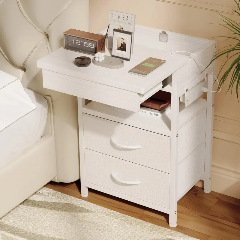 Nightstand Bedside Table Hidden Bedroom - Night Stand with Charging Station and Sliding Top Storage, Bed Side Table
Nightstand Bedside Table Hidden Bedroom - Night Stand with Charging Station and Sliding Top Storage, Bed Side Table