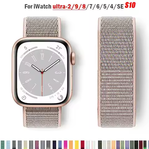 Apple Watch 밴드 용 나일론 스포츠 루프 스트랩 44mm 42/40mm 45mm 38/41mm 강화 팔찌 iwatch Ultra2 49mm 시리즈 9 8 se 7 6 5 4 3