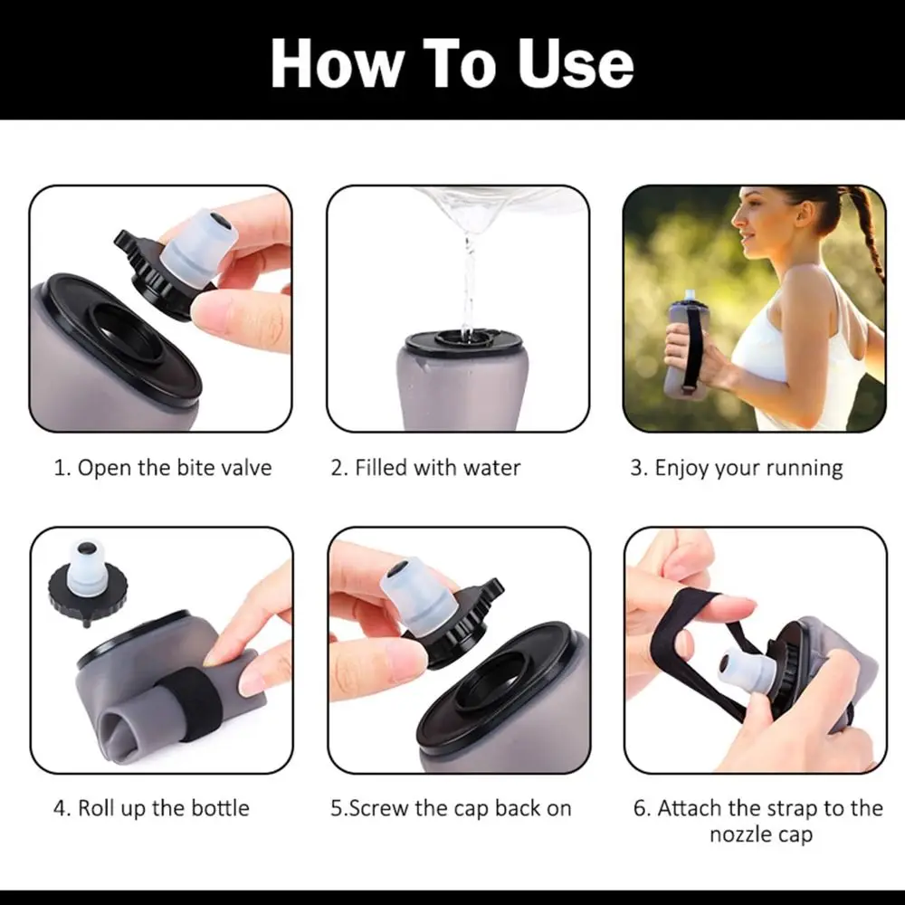 Handheld Collapsible Cycling Bottle Silicone 350ml Capacity Hydration Bottle Wide Mouth Water Bottle Gym
Handheld Collapsible Cycling Bottle Silicone 350ml Capacity Hydration Bottle Wide Mouth Water Bottle Gym