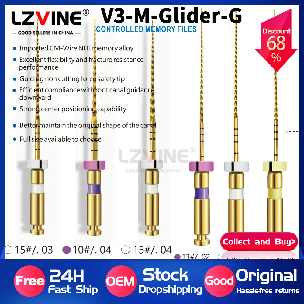 Dental Path Glide 13#16#19# 02Taper Endo File Engine Root Canal Blue/Silver/Gold Dentistry Instrument Rotary Endodontic Files
Dental Path Glide 13#16#19# 02Taper Endo File Engine Root Canal Blue/Silver/Gold Dentistry Instrument Rotary Endodontic Files
