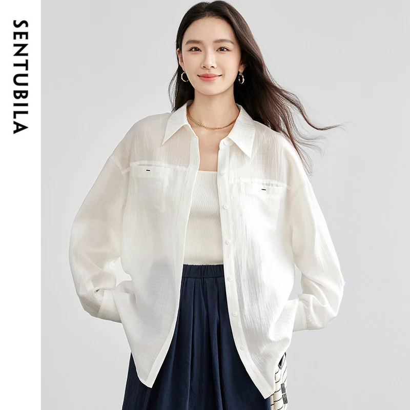 SENTUBILA ModaL Women's Shirt Casual Commute Loose Fit Cozy Long Sleeve Single Breasted Solid Folds Women's Blouse 151C57873
SENTUBILA ModaL Women's Shirt Casual Commute Loose Fit Cozy Long Sleeve Single Breasted Solid Folds Women's Blouse 151C57873