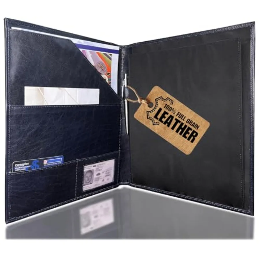 Leather Portfolio for Men - Padfolio Resume File Folder - Interview/Legal Document Organizer for Letter Size Writing Pad with B
Leather Portfolio for Men - Padfolio Resume File Folder - Interview/Legal Document Organizer for Letter Size Writing Pad with B
