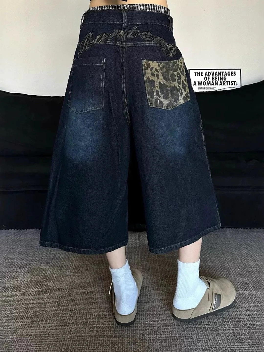American Retro Leopard Letter Embroidery Jeans Shorts Women Summer plus Size Loose Slim Wide Leg Jeans Pants High Waist
American Retro Leopard Letter Embroidery Jeans Shorts Women Summer plus Size Loose Slim Wide Leg Jeans Pants High Waist