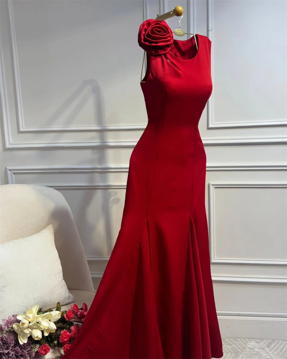 Customized Evening Dress Exquisite Red O-Neck Off the Shoulder Sleeveless Prom Gowns Elegant A-Line Appliques Party Dresses
Customized Evening Dress Exquisite Red O-Neck Off the Shoulder Sleeveless Prom Gowns Elegant A-Line Appliques Party Dresses