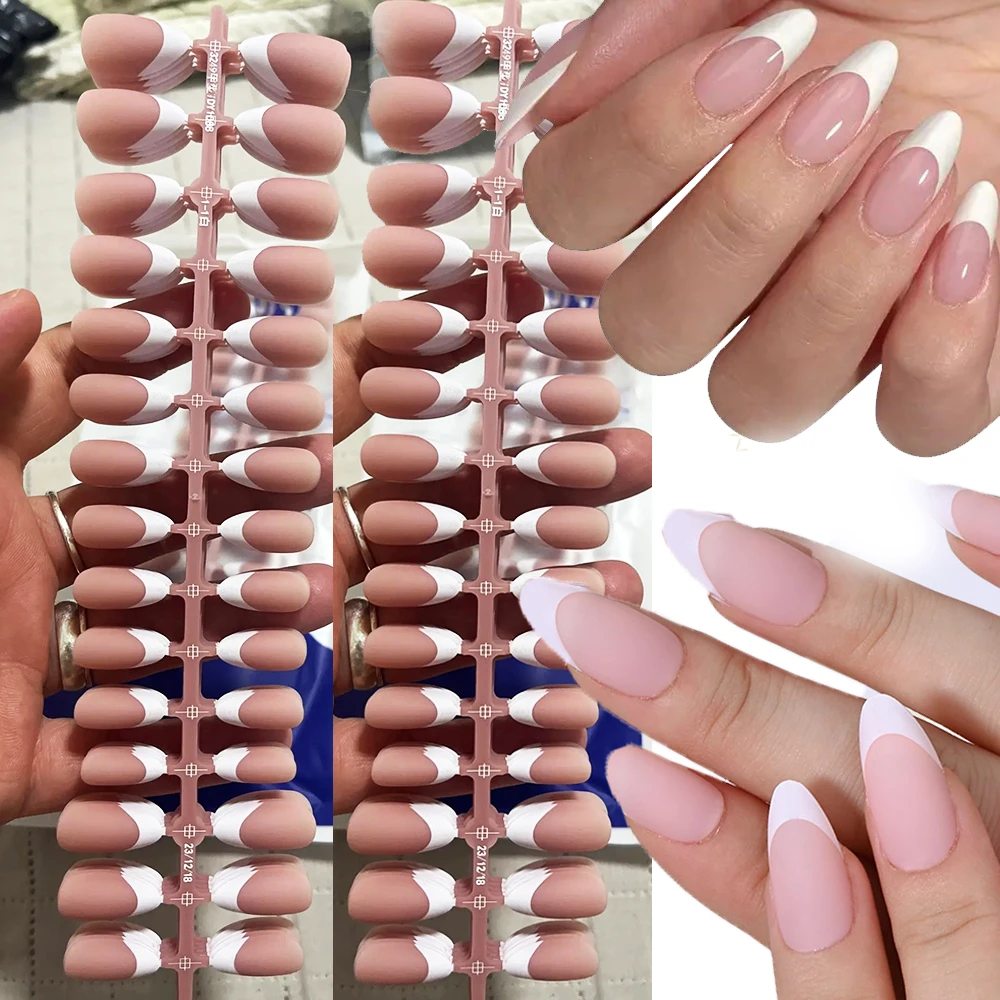 150Pcs Short French Almond False Nails Pre-made Almond Press on Nail Tips With White-Edge French Acrylic Full-Cover Fake Nails
150Pcs Short French Almond False Nails Pre-made Almond Press on Nail Tips With White-Edge French Acrylic Full-Cover Fake Nails