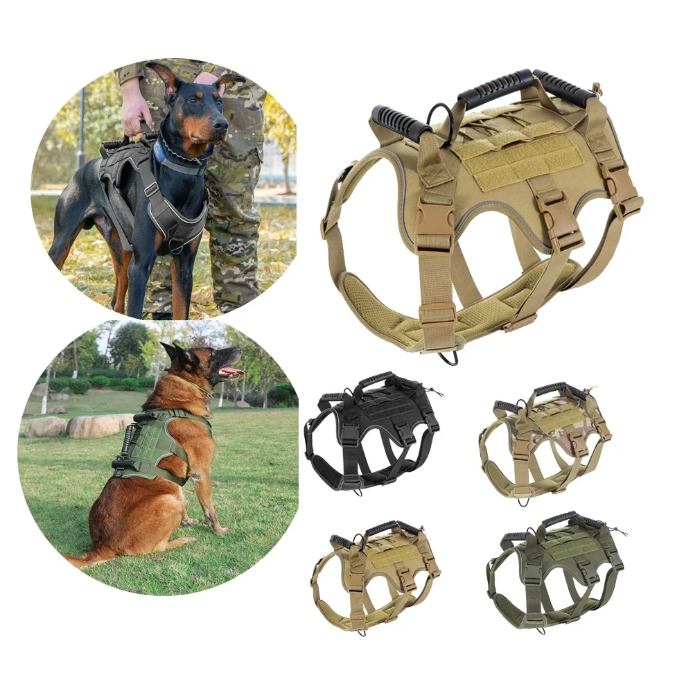 Tactical Dogs Harness Large Medium Dogs Reflective No Pull Pet Harness Easy Control Dog Vest for Military Service Dog Harnesses
Tactical Dogs Harness Large Medium Dogs Reflective No Pull Pet Harness Easy Control Dog Vest for Military Service Dog Harnesses
