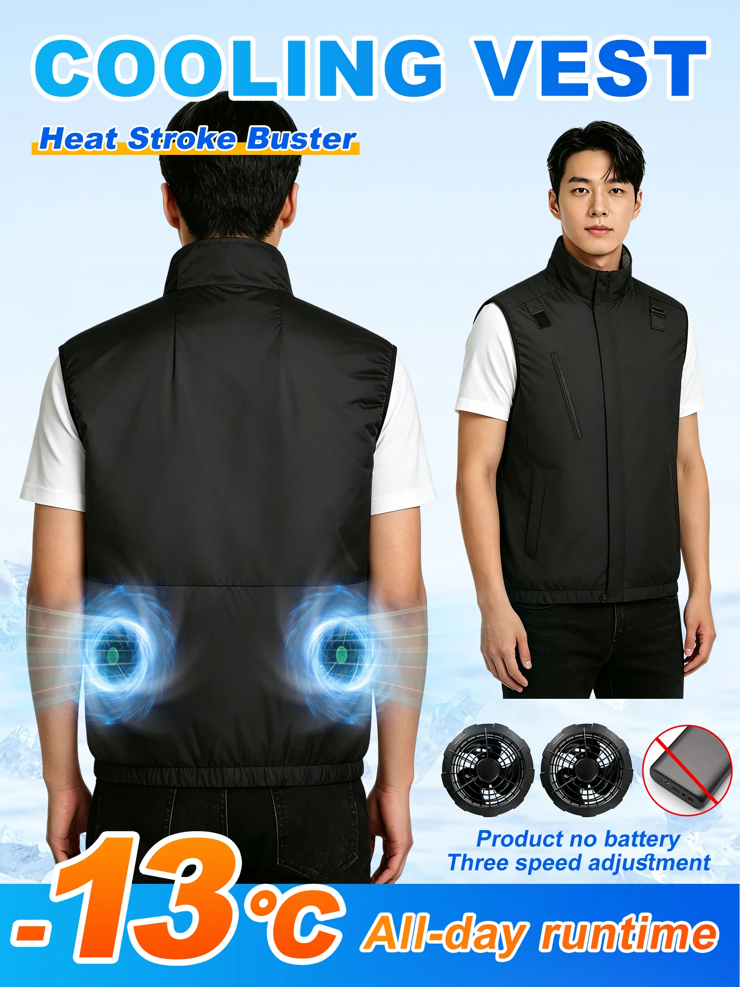 Cooling Vest Ice Fan Vest Heat Resistant Sleeveless Workwear Breathable Wearable Cooling Fan Vest for Hot Weather Work Fishing
Cooling Vest Ice Fan Vest Heat Resistant Sleeveless Workwear Breathable Wearable Cooling Fan Vest for Hot Weather Work Fishing