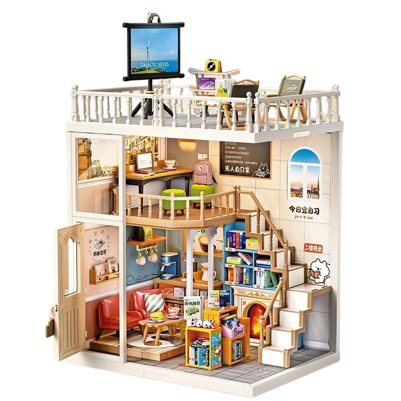 DIY Plastic Miniature House Kit Book Bar Study Room Mini Houses with Accessories Model Kits 3D Puzzle for Girls Birthday Gifts
DIY Plastic Miniature House Kit Book Bar Study Room Mini Houses with Accessories Model Kits 3D Puzzle for Girls Birthday Gifts