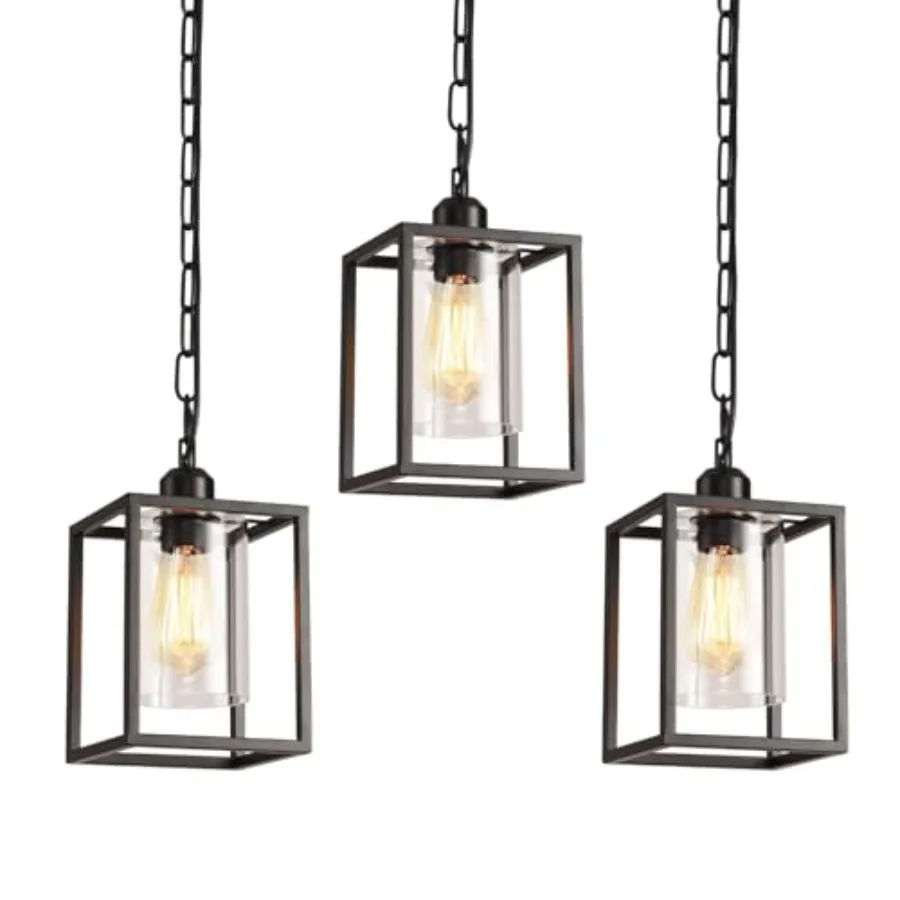 Farmhouse Metal Frame Hanging Fixture with Clear Glass Shade Adjustable Chains Industrial Mini Pendant Lighting for Kitchen Isl
Farmhouse Metal Frame Hanging Fixture with Clear Glass Shade Adjustable Chains Industrial Mini Pendant Lighting for Kitchen Isl