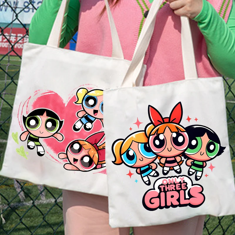 The Powerpuff Girls Canvas Bag Kawaii Shoulder Bag Cartoon Tote Woman Large Capacity Handbag Female Portable Shopping Bags Gift
The Powerpuff Girls Canvas Bag Kawaii Shoulder Bag Cartoon Tote Woman Large Capacity Handbag Female Portable Shopping Bags Gift