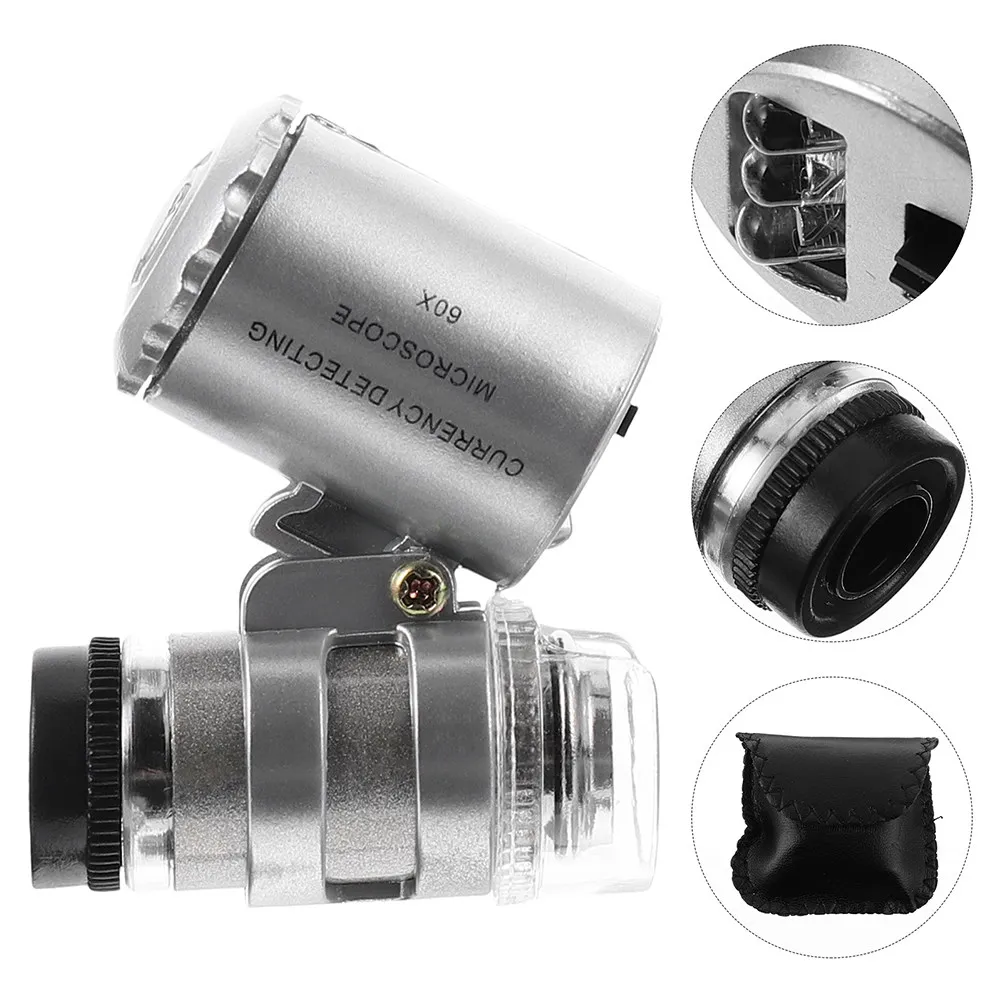 Портативный мини-микроскоп 60X (2 шт.) с LED-подсветкой для оценки ювелирных изделий, проверки валют, анализа каллиграфии и живописи, карманный
Портативный мини-микроскоп 60X (2 шт.) с LED-подсветкой для оценки ювелирных изделий, проверки валют, анализа каллиграфии и живописи, карманный