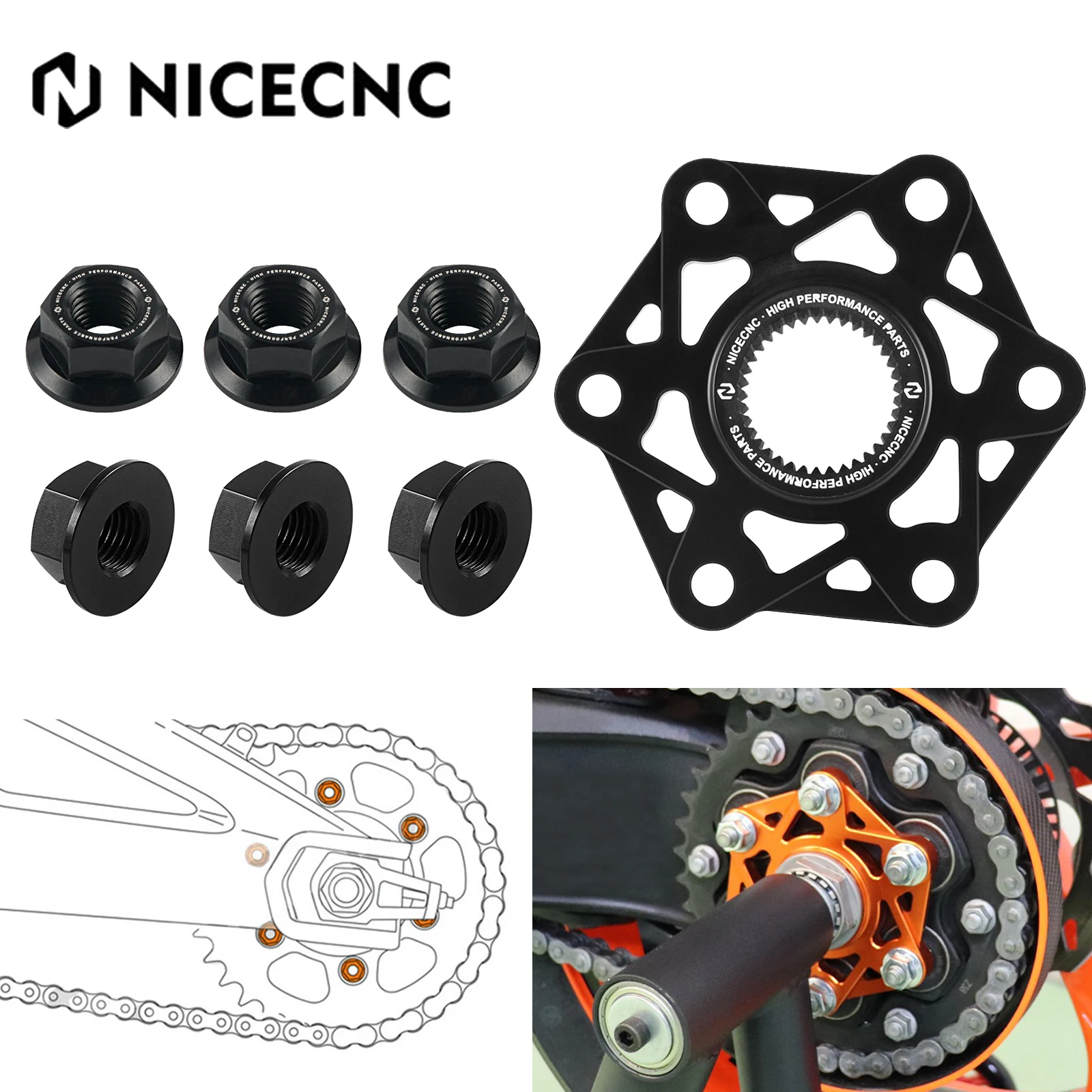 Rear Sprocket Carrier Drive Hub Flange Sprocket Nuts For KTM 1290 Duke 1290 Super Duke R 1290 Super Duke GT 2014-2023 2022 2021
Rear Sprocket Carrier Drive Hub Flange Sprocket Nuts For KTM 1290 Duke 1290 Super Duke R 1290 Super Duke GT 2014-2023 2022 2021