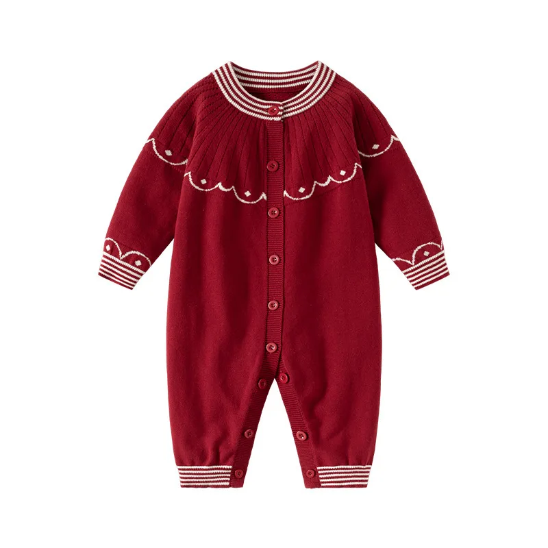 Одежда для малышей, осенне-зимний вязаный комбинезон для девочек, новогодняя приветственная одежда для новорожденных, красные свитера на выход
Одежда для малышей, осенне-зимний вязаный комбинезон для девочек, новогодняя приветственная одежда для новорожденных, красные свитера на выход