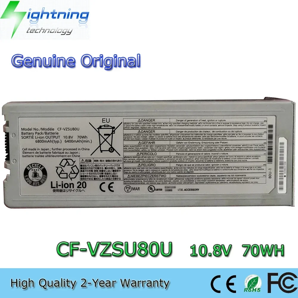 Brand New Genuine Original CF-VZSU80U 10.8V 70Wh Laptop Battery for Panasonic Toughbook CF-C2 CF-VZSU82U CF-VZSU83U
Brand New Genuine Original CF-VZSU80U 10.8V 70Wh Laptop Battery for Panasonic Toughbook CF-C2 CF-VZSU82U CF-VZSU83U