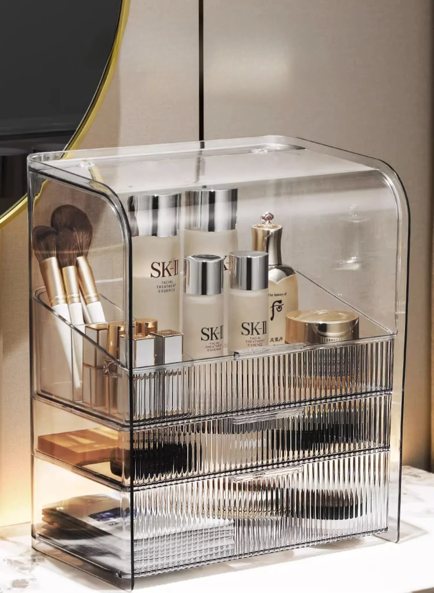 Cosmetics storage box dustproof transparent desktop dresser large capacity rack acrylic
Cosmetics storage box dustproof transparent desktop dresser large capacity rack acrylic