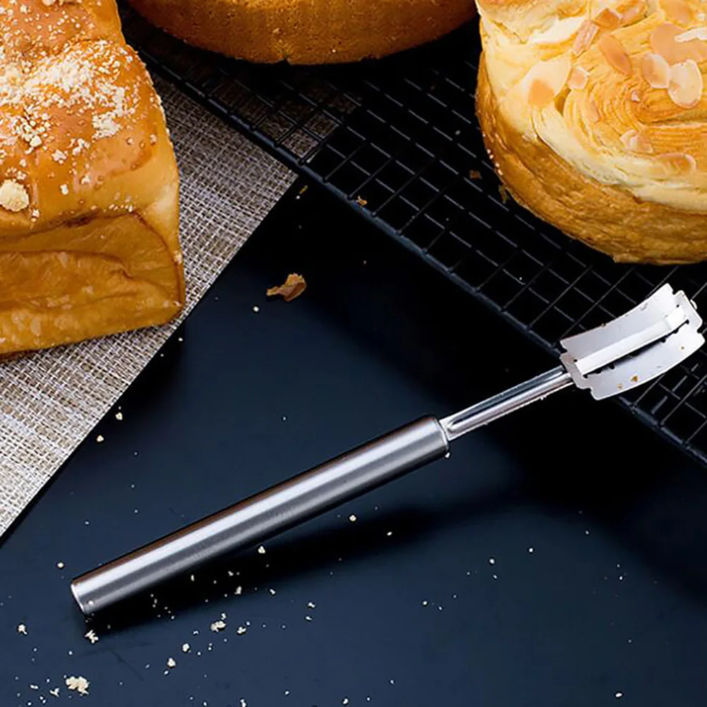 1 set Stainless Steel Bread Knife Dough Cutter For Home Restaurant Cake Shop Thick Blade Smooth Surface Kitchen Utensils
1 set Stainless Steel Bread Knife Dough Cutter For Home Restaurant Cake Shop Thick Blade Smooth Surface Kitchen Utensils