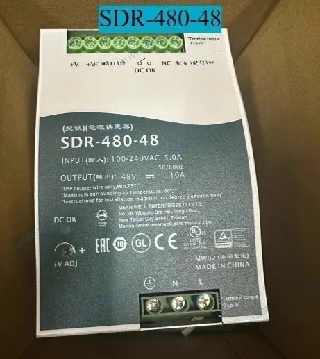 Импульсный источник питания SDR-480-48, 48 В, 10 А, тест в порядке
Импульсный источник питания SDR-480-48, 48 В, 10 А, тест в порядке