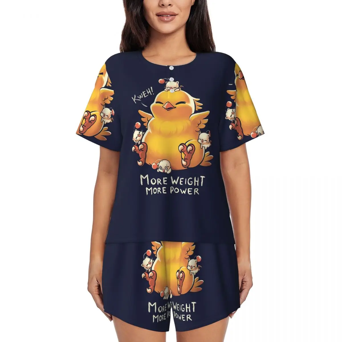 Funny Fat Chocobo - Big Power Round Neck Short Sleeves Nightdress for Sleeping Sleepshirts Women Loose Pajama Set Short Pants
Funny Fat Chocobo - Big Power Round Neck Short Sleeves Nightdress for Sleeping Sleepshirts Women Loose Pajama Set Short Pants