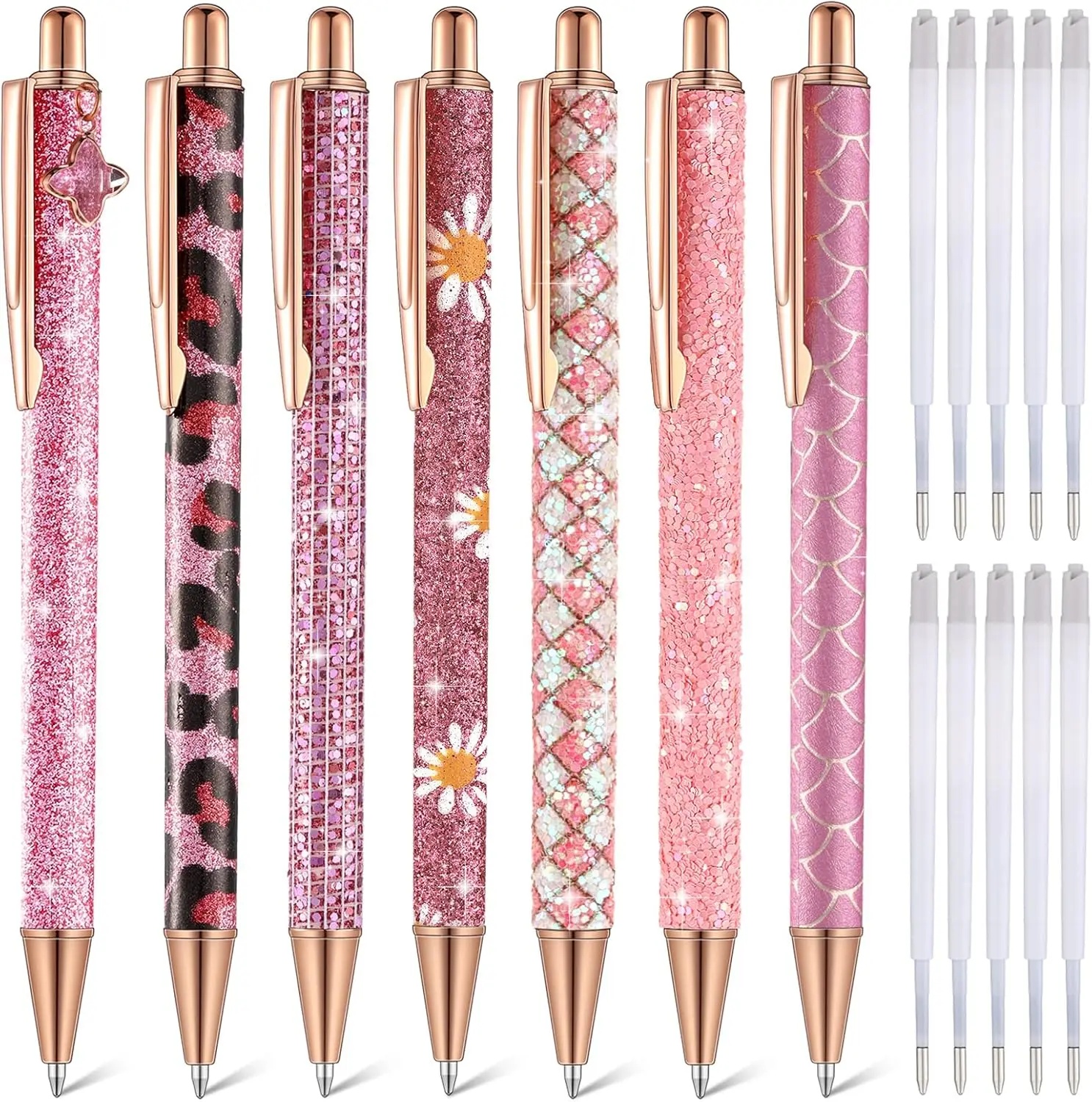 7 Pcs Glitter Pens for Women, Cute Sparkly Pens with Black Ink Refills, Gifts for Girls Office School Christmas Graduation
7 Pcs Glitter Pens for Women, Cute Sparkly Pens with Black Ink Refills, Gifts for Girls Office School Christmas Graduation