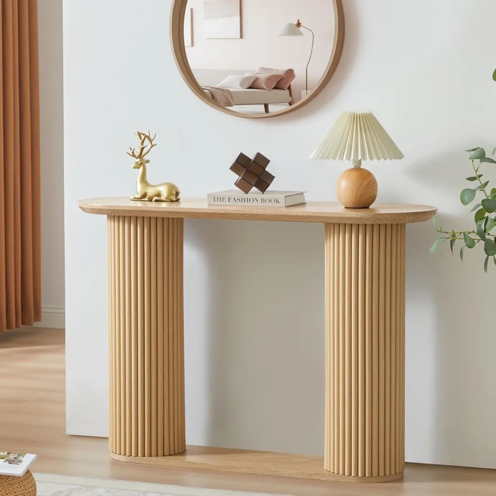 Fluted Console Table, Farmhouse Oval Curved Entryway Table with Storage and Fluted Wood Legs, Narrow Sofa Table Small Long Entry
Fluted Console Table, Farmhouse Oval Curved Entryway Table with Storage and Fluted Wood Legs, Narrow Sofa Table Small Long Entry