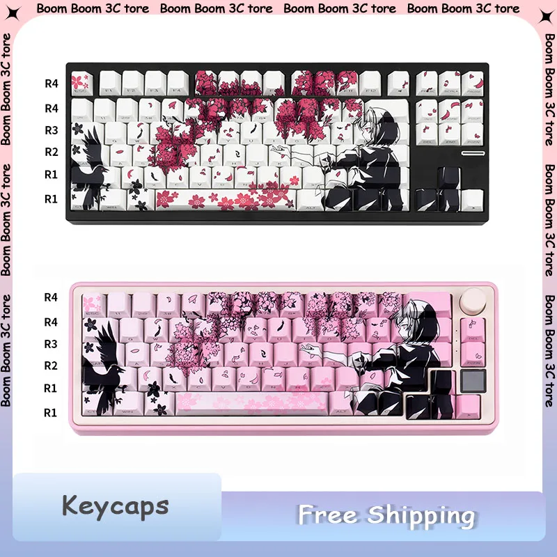 Raven Sakura Anime PBT Cherry Keycap Gamer Side Engraved PBT Thermal Sublimation Personalized Keycaps for Mechanical Keyboard
Raven Sakura Anime PBT Cherry Keycap Gamer Side Engraved PBT Thermal Sublimation Personalized Keycaps for Mechanical Keyboard