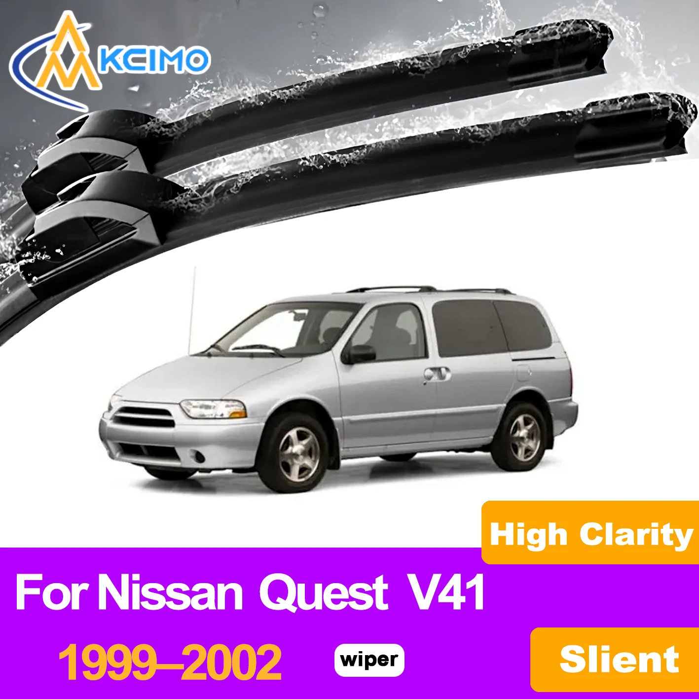 KCIMO 2PCS Front Windshield Wiper Blades For Nissan Quest V41 1999–2002, High Performance No Chattering Car Replacement Wipers
KCIMO 2PCS Front Windshield Wiper Blades For Nissan Quest V41 1999–2002, High Performance No Chattering Car Replacement Wipers