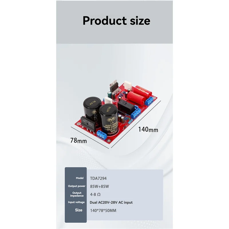 New Shown-Stereo Audio Amplifier Board TDA7294 Dual-Channel 85W X 85W Audiophile-Grade Amplifier Module
New Shown-Stereo Audio Amplifier Board TDA7294 Dual-Channel 85W X 85W Audiophile-Grade Amplifier Module
