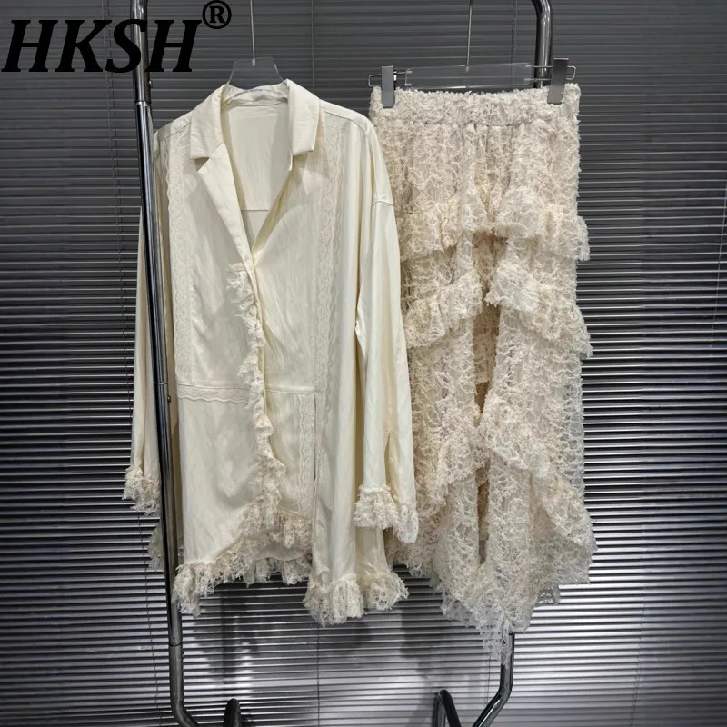 HKSH Early Autumn New Women French Shirt Turn-down Collar Patchwork Lace High Street Long Tops Asymmetrical Sweet Skirts HK10569
HKSH Early Autumn New Women French Shirt Turn-down Collar Patchwork Lace High Street Long Tops Asymmetrical Sweet Skirts HK10569
